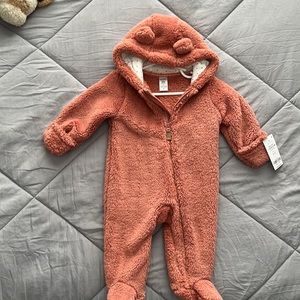 Carters baby girl pink Sherpa snowsuit